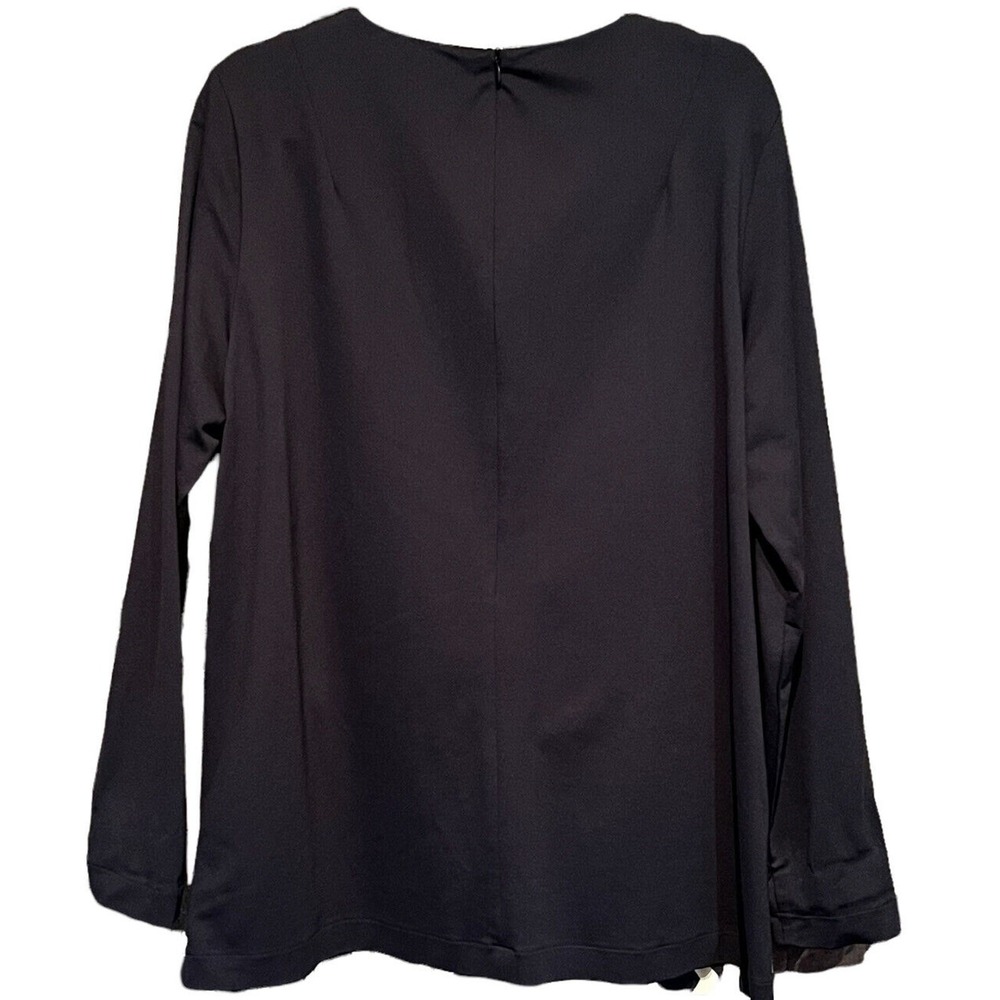 VOYAGE Marina Rinaldi Tunic Top Black White Geometric Print Pockets Art to Wear - Picture 4 of 11
